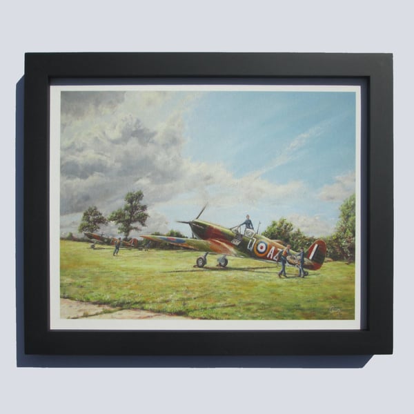 SPITFIRE Art Print, Wood Frame-Battle of Britain-Aviation Gift For Father's Day