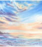 Soft Seascape Wall Art Print, Watercolour Serene Landscape Softcore Art Decor - Image 2