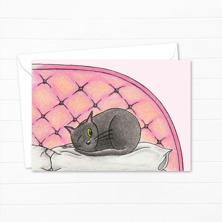 Sleepy Kitten Greeting Card: Cat Lover Birthday Card (110)