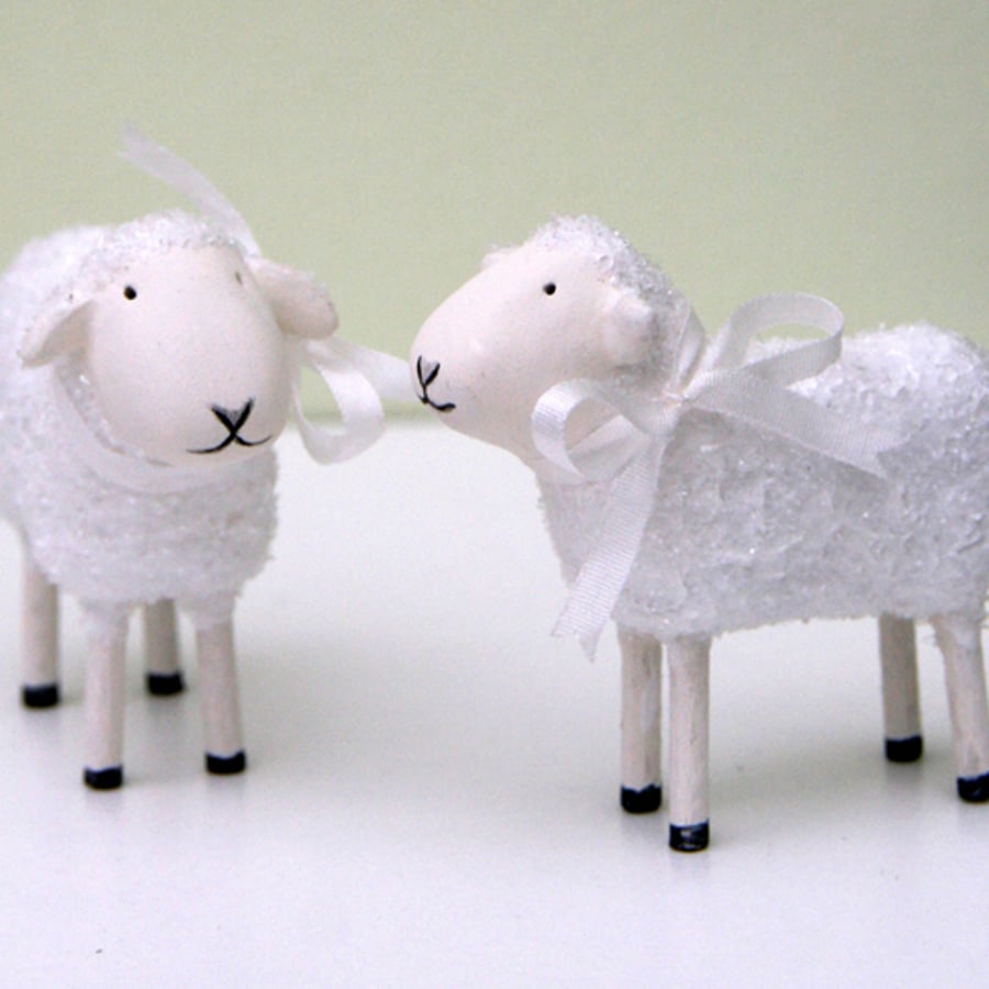 Sweet folk art  sheep / lamb ooak (1)