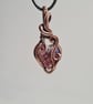 Pink Millefiori Style Beaded Heart & Copper Necklace Pendant Gift Jewellery  - Image 10