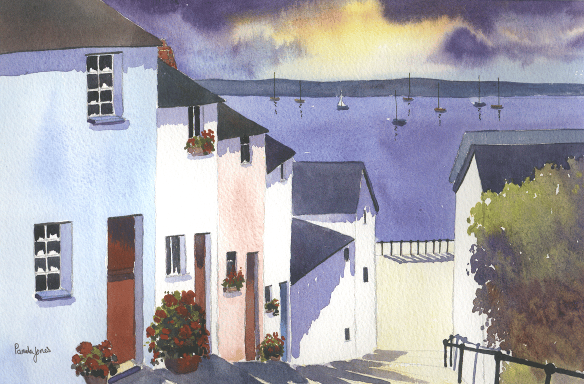 Dickslade, Mumbles, Watercolour Print, in 8 x 6 '' Mount