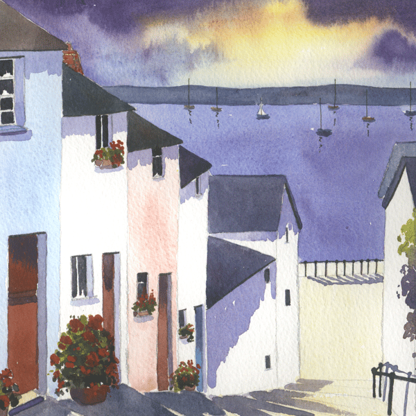 Dickslade, Mumbles, Watercolour Print, in 8 x 6 '' Mount