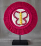 "Ntombi 3" Pink & Off White Macrame Wall Hanging Fibre Mandala Art - Image 9
