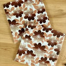 Two 40cm square floral cushion covers newly hand-made with vintage fabric