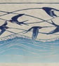 Swallows lino cut print