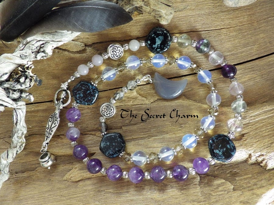 Goddess Cerridwen Prayer Beads, Meditation Beads, Pagan Rosary