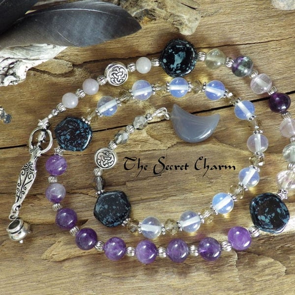 Goddess Cerridwen Prayer Beads, Meditation Beads, Pagan Rosary