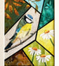 Mixed media collage of blue tits and daisies - gift for nature lover - Image 5