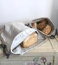 Pure linen large drawstring bread bag with grey drawstring - Image 3