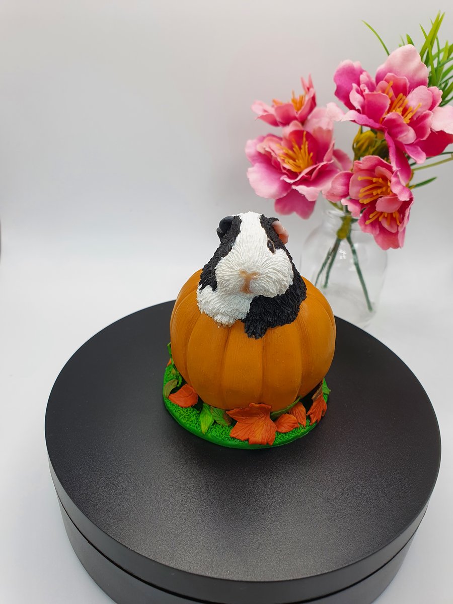 Pumpkin Guinea Pig Figurine