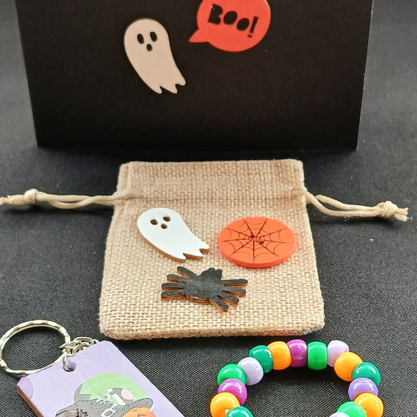 Handmade Halloween bracelet and keyring 