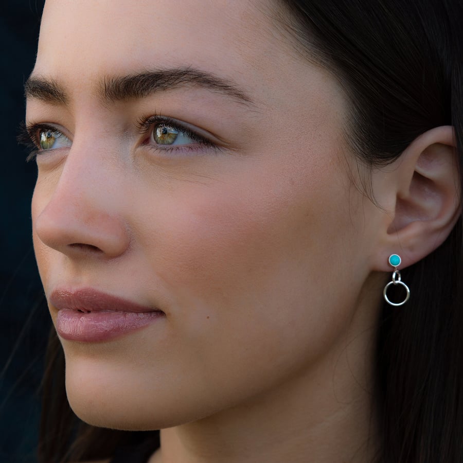 Turquoise Gem Earrings