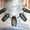 SALE Beetle Bug Cicada Statement Necklace