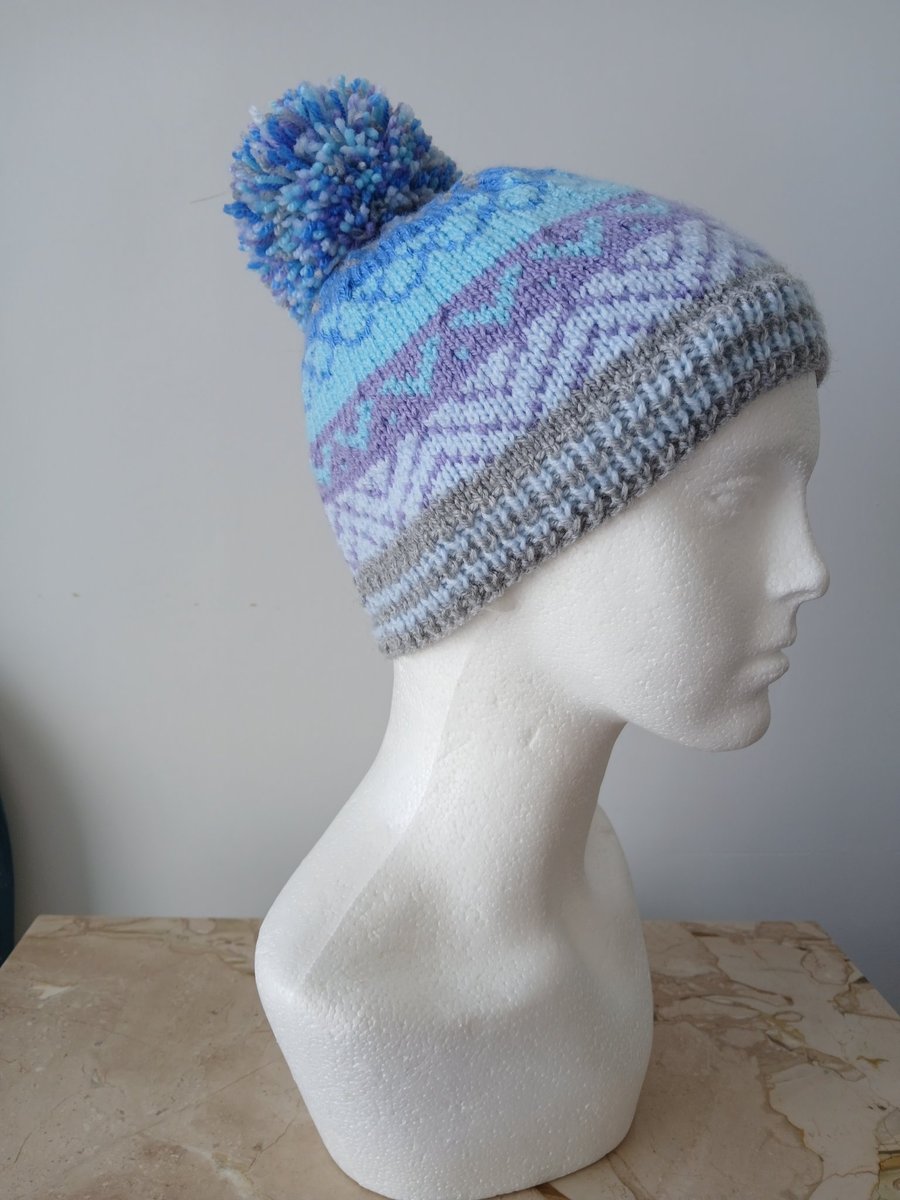 Warm hand knitted lady's hat