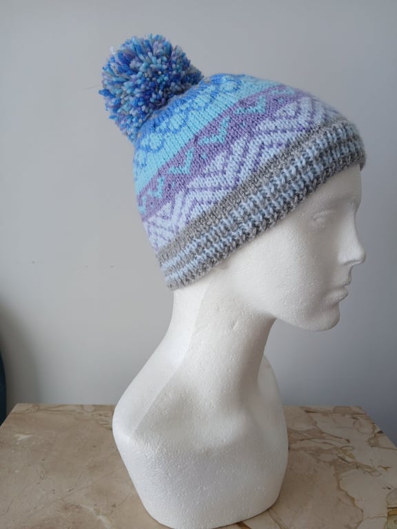 Warm hand knitted lady's hat