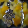 Oak leaf pewter earrings
