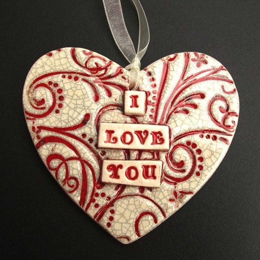 Large ceramic heart decoration