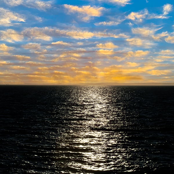 Looking out to sea at Sunset