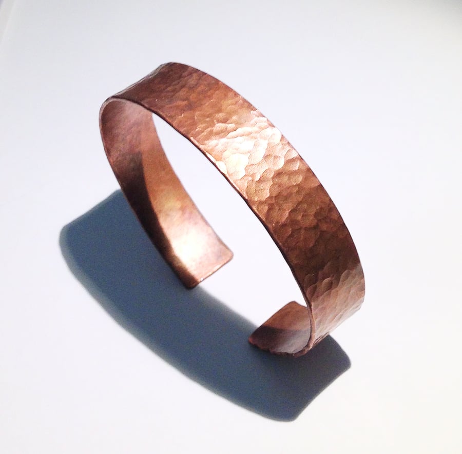 Hammered Open Copper Cuff Bangle (BRCPOPOV7) - UK Free Post