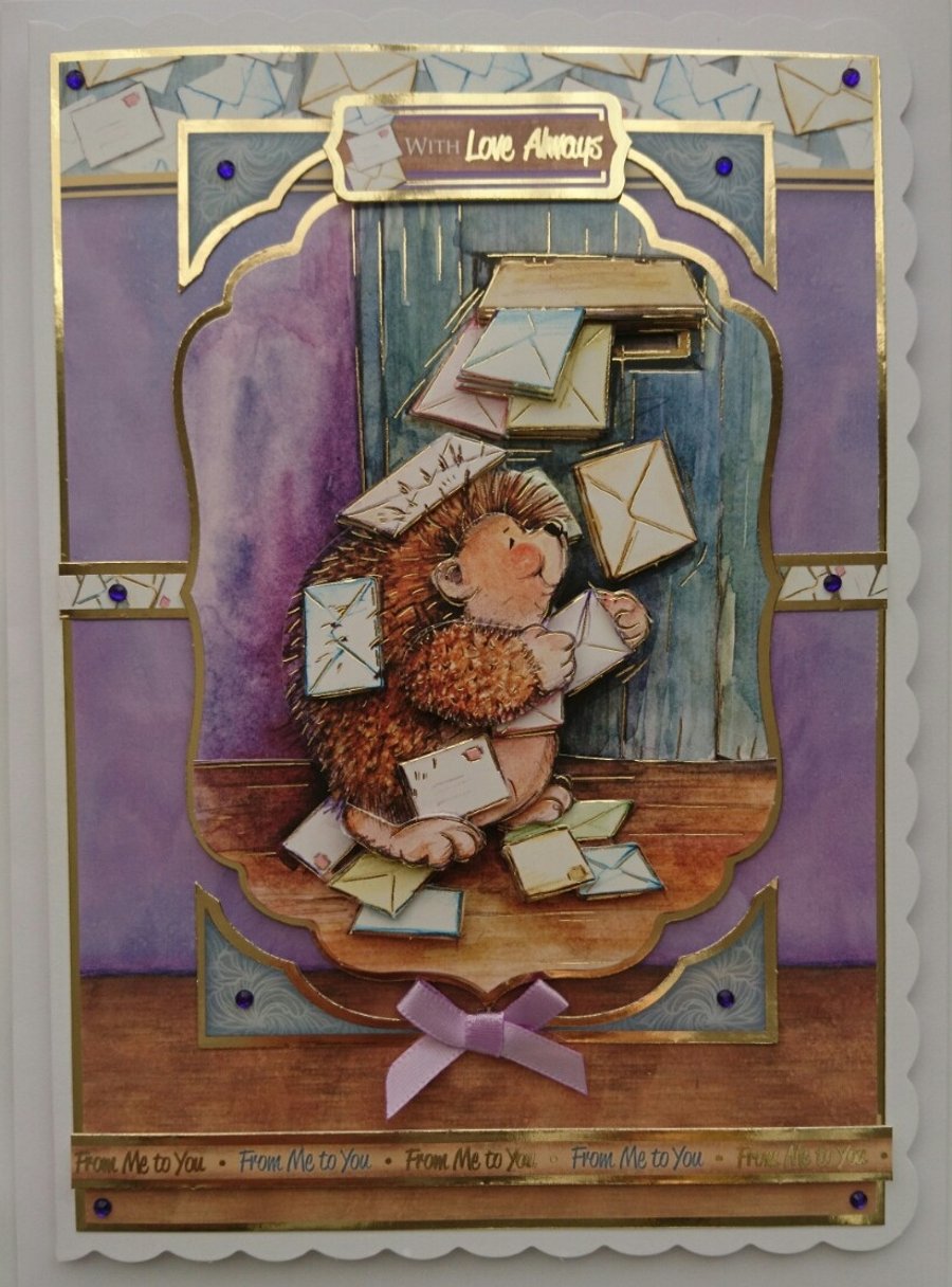 Birthday Card Hedgehog Letters From Me To You With Love 3D Luxury Handmade
