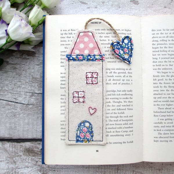 Tall house bookmark, bookworm gift