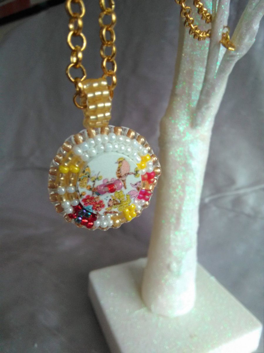 Japanese bird pendant