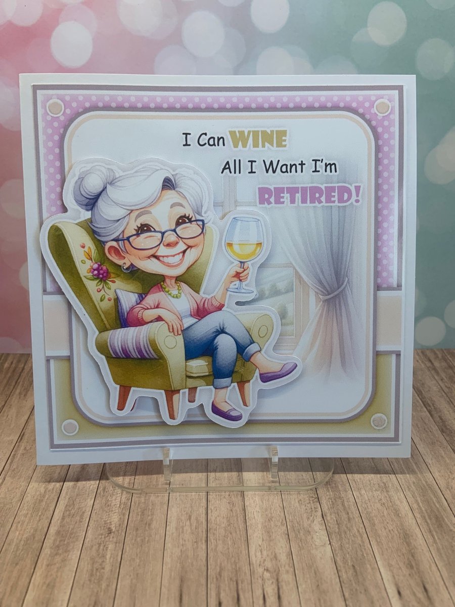 lady retired drinking wine