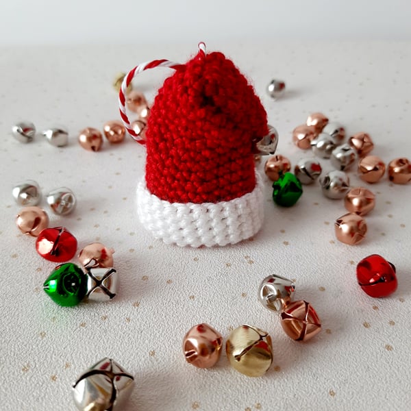 Crochet Santa Hat Christmas Decoration