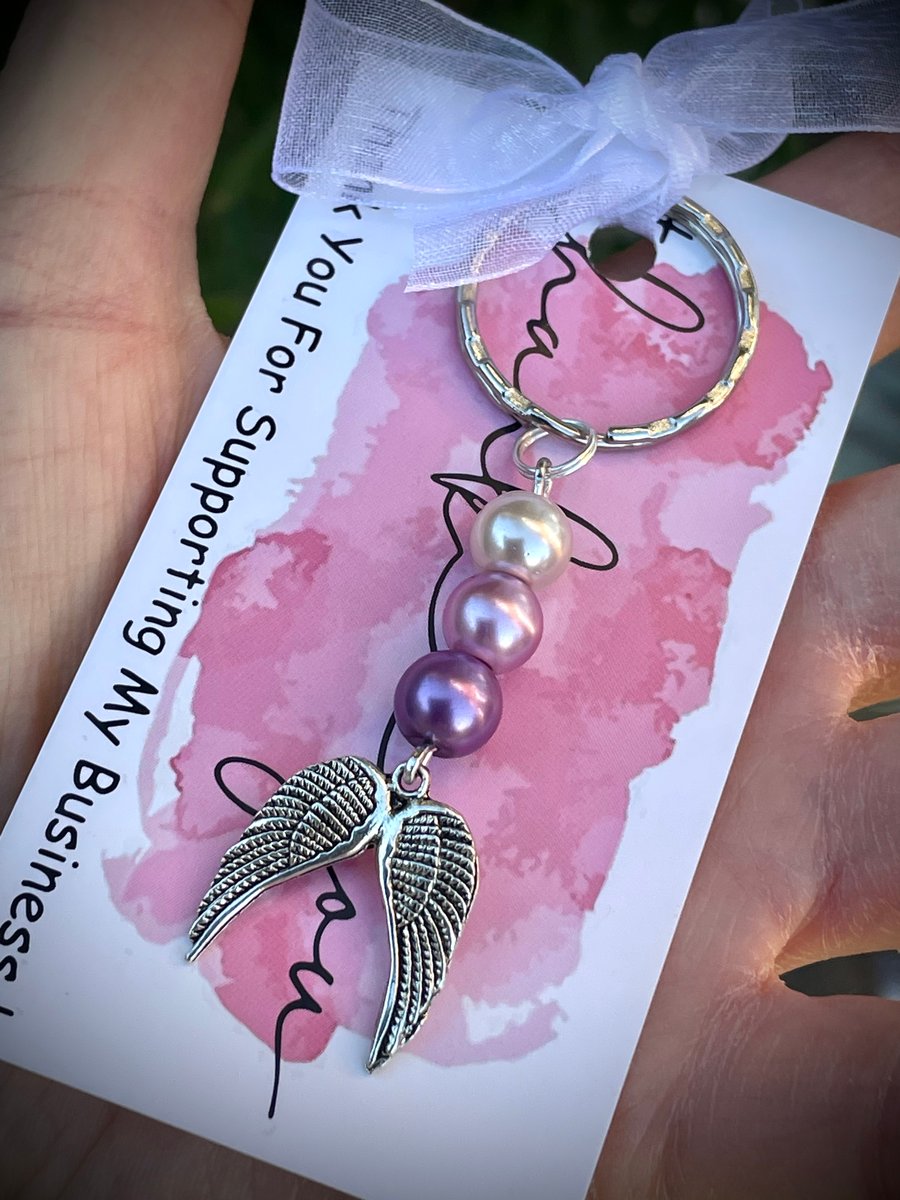 SALE Double Wings PURPLE Keyring 