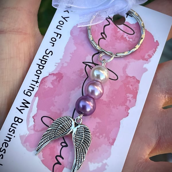 SALE Double Wings PURPLE Keyring 