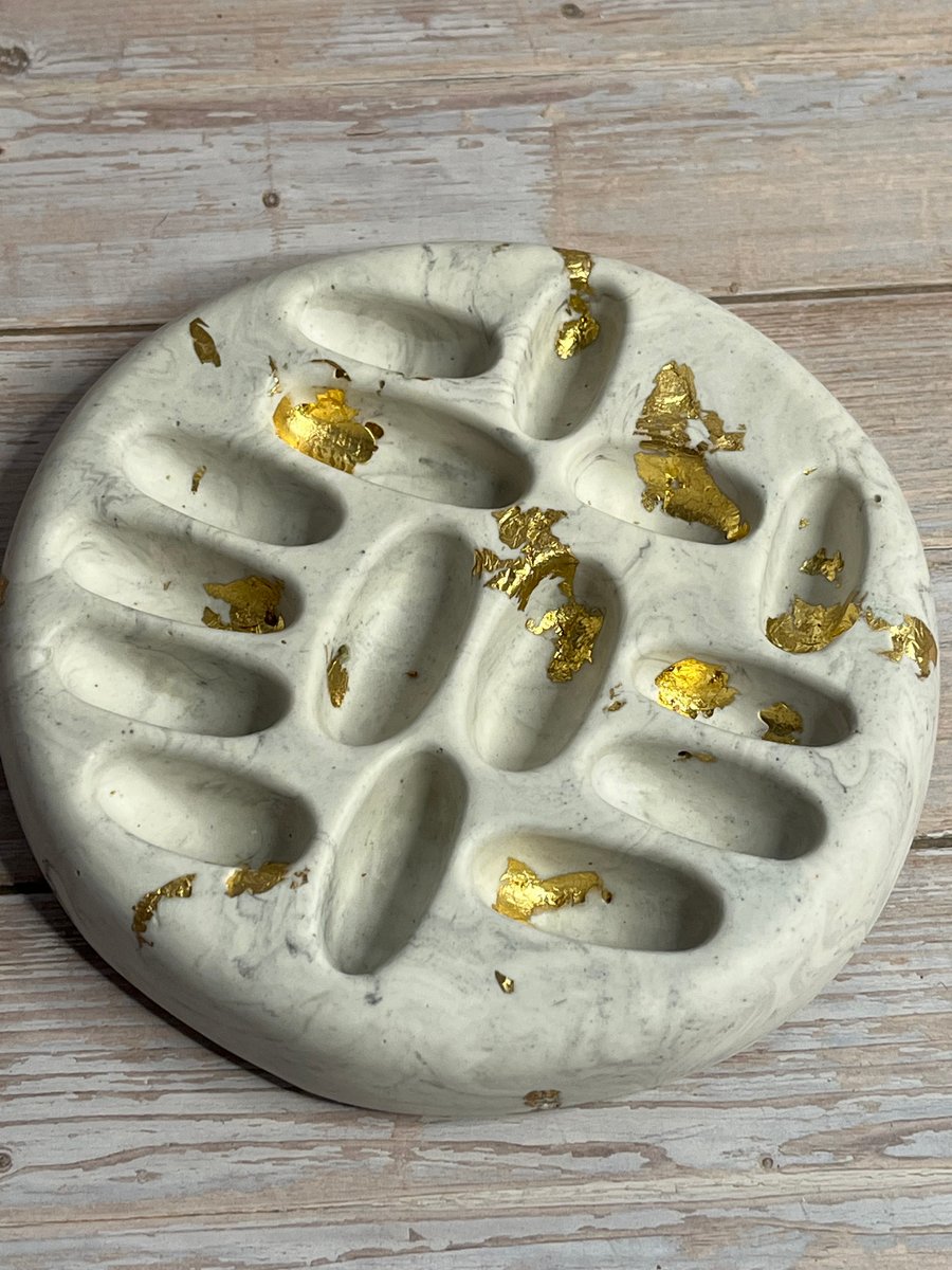 Grey Marble Effect Ring Holder