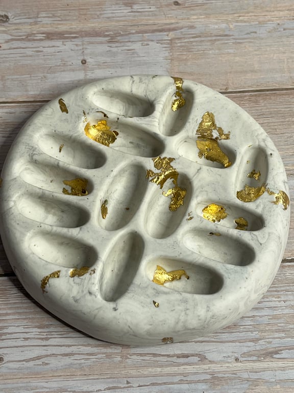 Grey Marble Effect Ring Holder