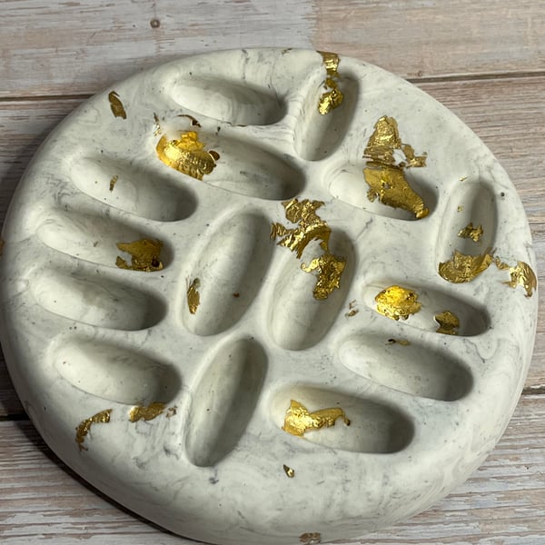 Grey Marble Effect Ring Holder