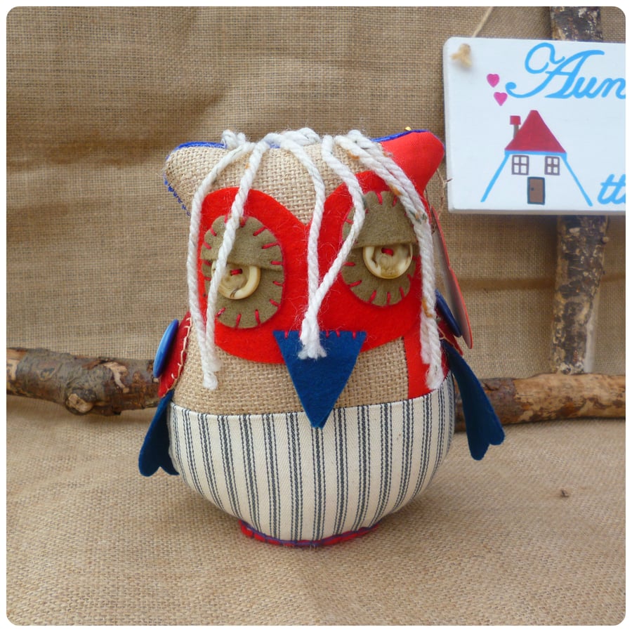 Fatty Owl Chad, Surfer Owl Ornament (SKU00528)