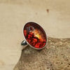 Amber adjustable Ring. 14x10mm Russian pressed amber