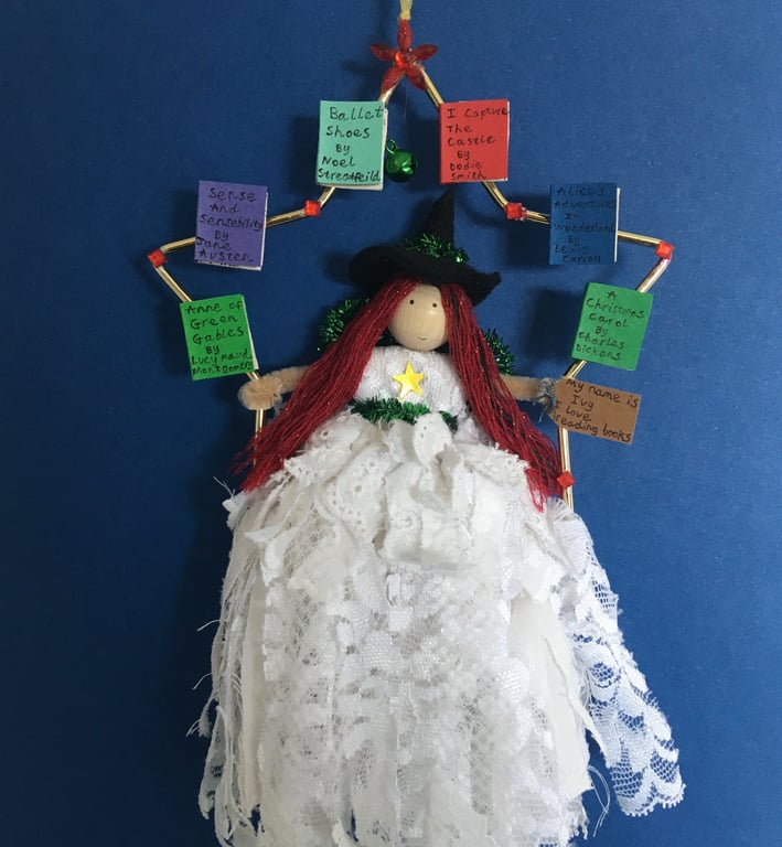 Witch Fairy In A Star Decoration, Witch Core Decoration, Book Lover Gifts