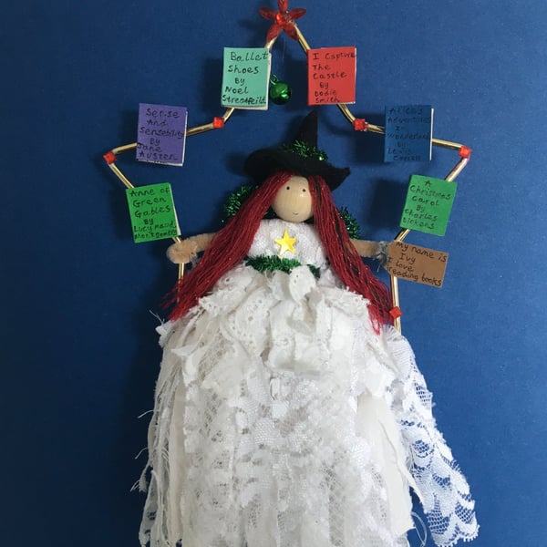 Witch Fairy In A Star Decoration, Witch Core Decoration, Book Lover Gifts