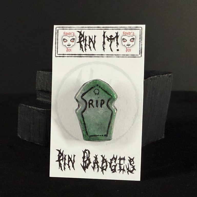 Pin It! Gravestone Cold Porcelain Pin Badge 