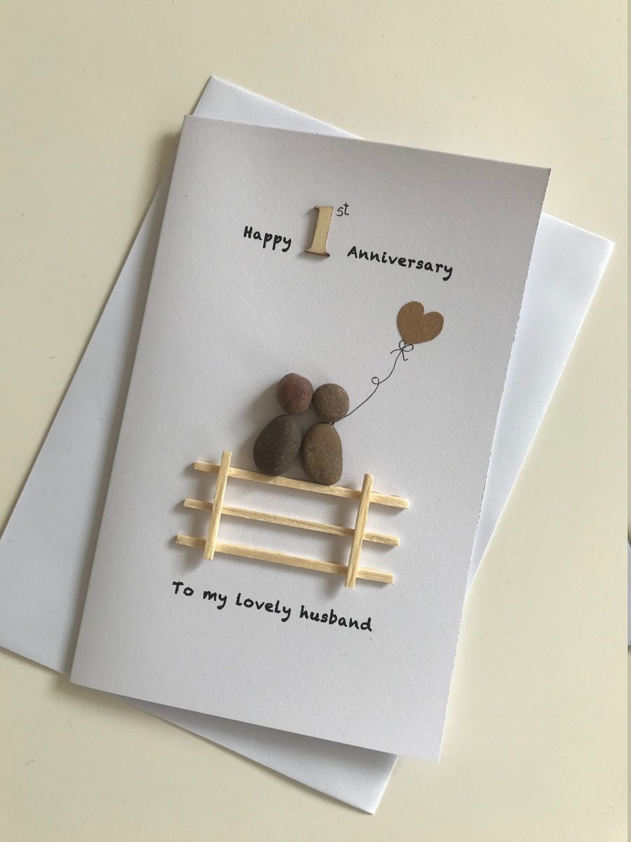 Personalised First Wedding Anniversary Card, First Wedding Anniversary Card, Peb