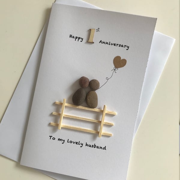 Personalised First Wedding Anniversary Card, First Wedding Anniversary Card, Peb