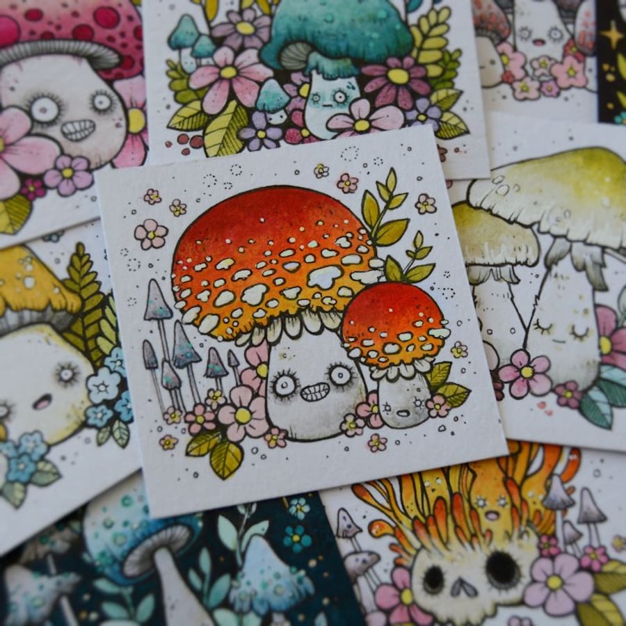 mushroom month - day 3 - original twinchie illustration