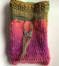 Unique multi coloured knitted gift bag with silver butterfly - Image 5