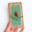 Handmade Sea Glass Robin Rustic Wall Art, Natural Décor, One-off Keepsake