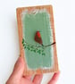 Handmade Sea Glass Robin Rustic Wall Art, Natural Décor, One-off Keepsake