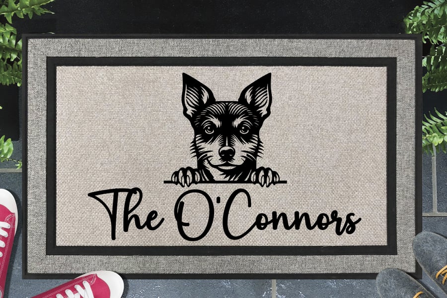 Rat Terrier Door Mat - Personalised All Weather Doormat - 45x70cm 