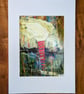Tornado Abstract Acrylic Painting on Paper - Image 3