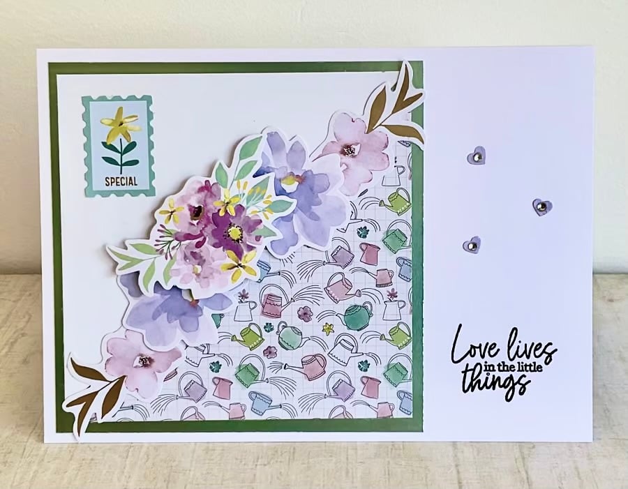 Love lives in the little things greetings card for him or her.