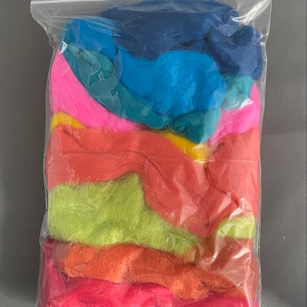  MASTER 100g Wool Fibre Pack -  bright rainbow