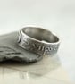 Elvish Silver Ring Band - The Road Goes Ever On - Elven Fantasy Script - Image 2